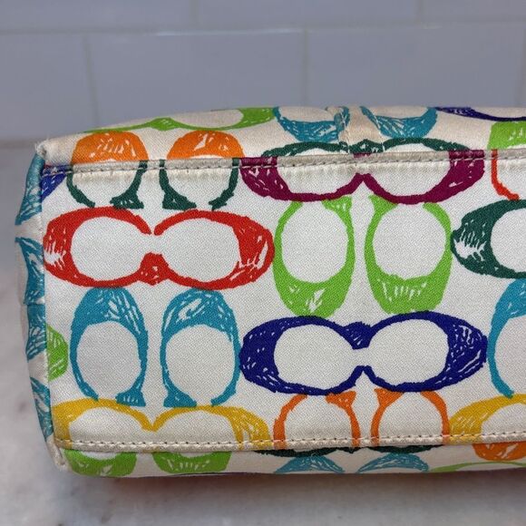 Coach Bag Purse Handbag Mini Hobo Signature "C" Rainbow Scribble Bag Pocketbook - Picture 6 of 16